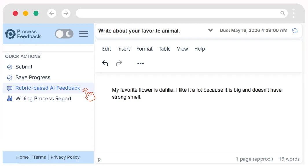 AI feedback in Process Feedback editor