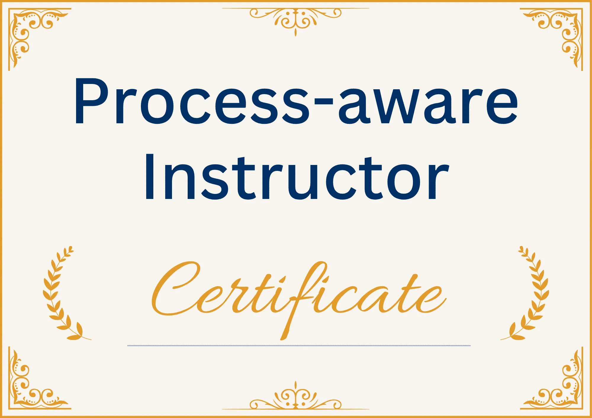 Icon of a certificate showing process aware instructor