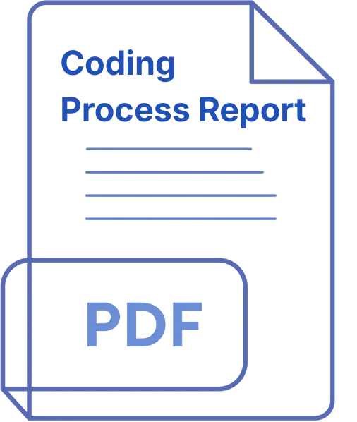 Illustration of a coding process report