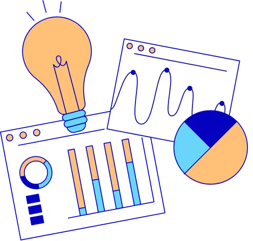 Icons showing writing process report