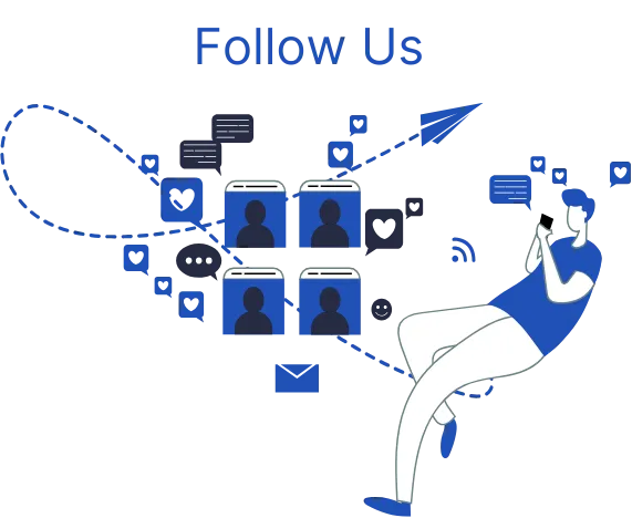 Vector illustration of follows us. 