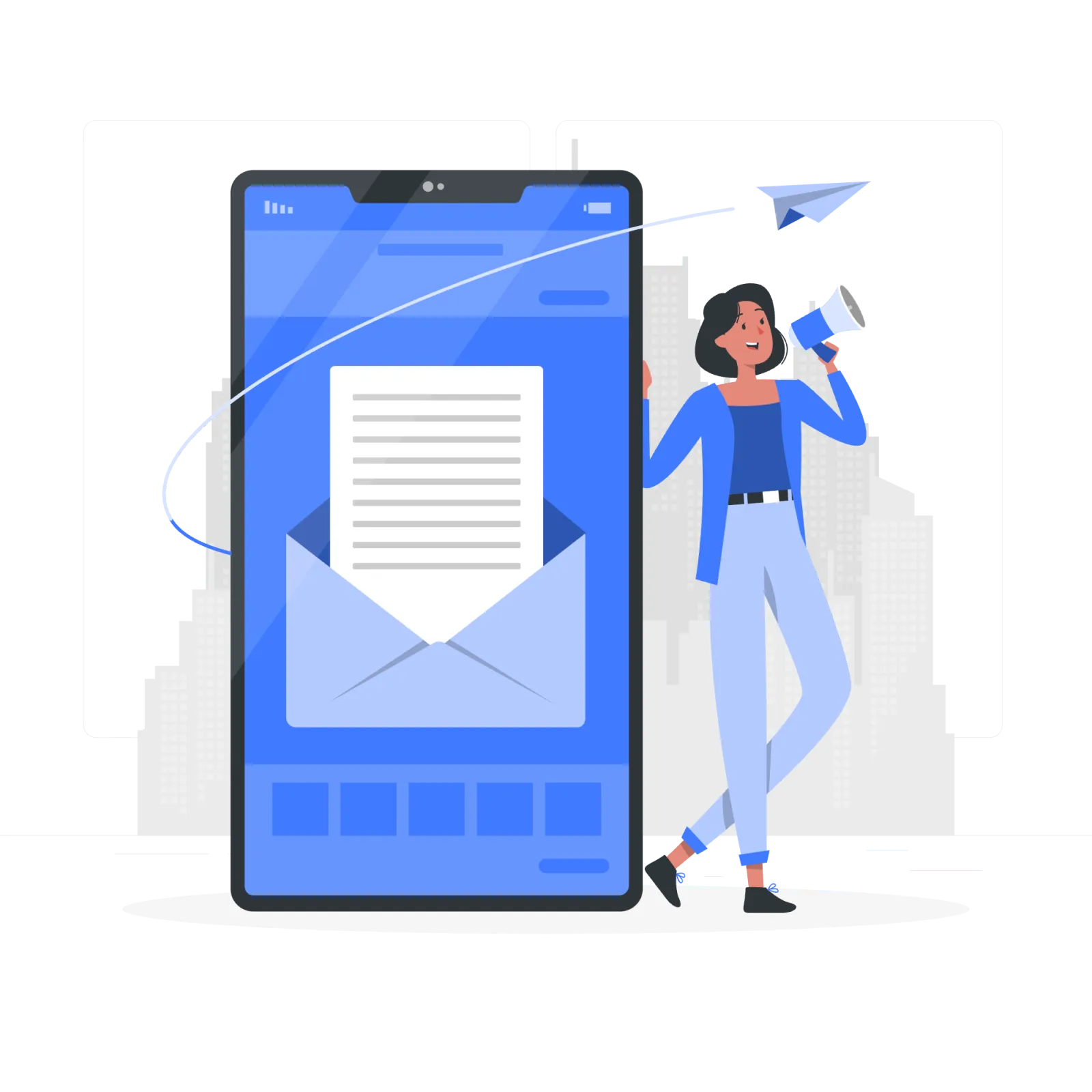 Vector illustration of mail inbox in phone.