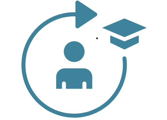 A logo with a student and a round arrow around. text saying 'Student Reflect on Coding Process'